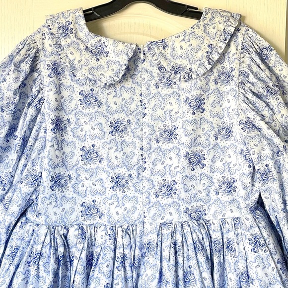 Selkie Mary Jane Puff Dress Cottagecore Milkflower Blue White Size 1X EUC - Picture 8 of 13